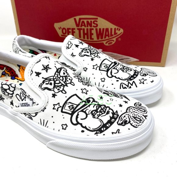 VANS Classic Slip-On (U-color) Tatoo Sneakers Women’s Size 6.5 VN0A4BV31IU - Picture 8 of 10